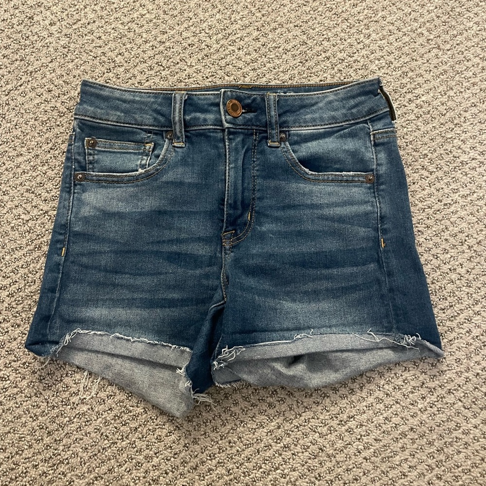 American Eagle Outfitters Stretch Dark Blue Jean Shorts and Garage size 5 shorts